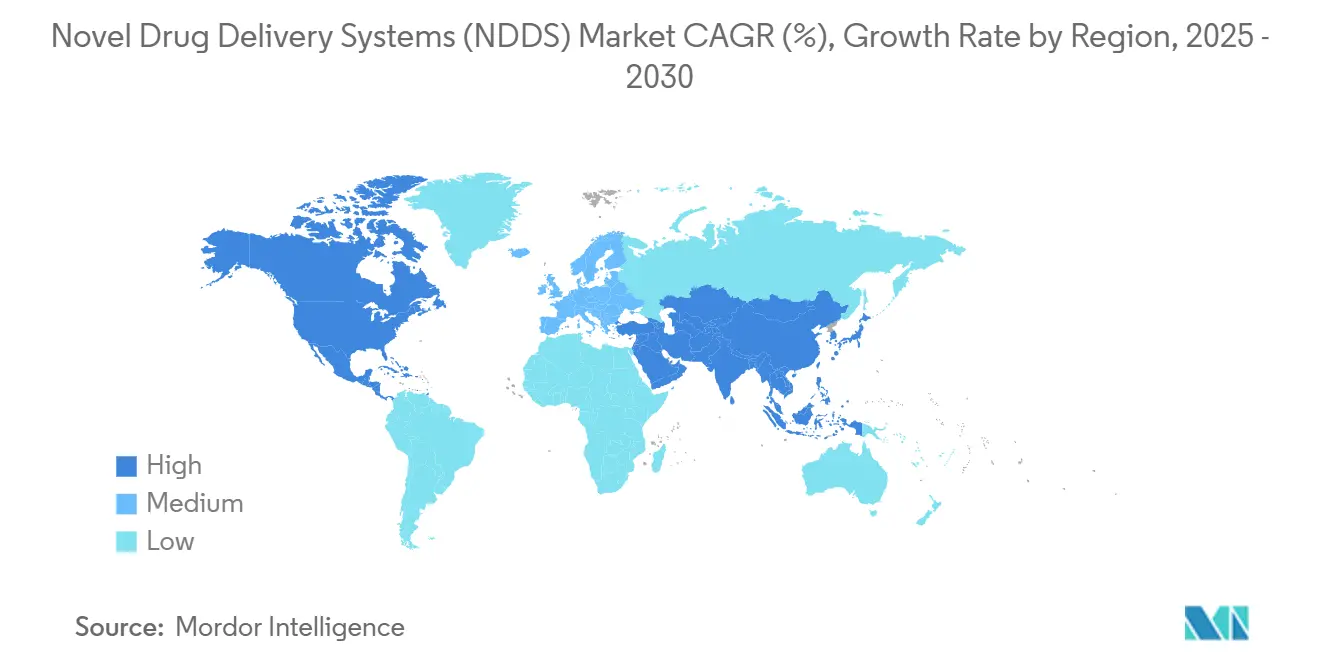 신약 전달 바카라사이트 아벤카지노(NDDS) 시장 CAGR(%), 지역별 성장률
