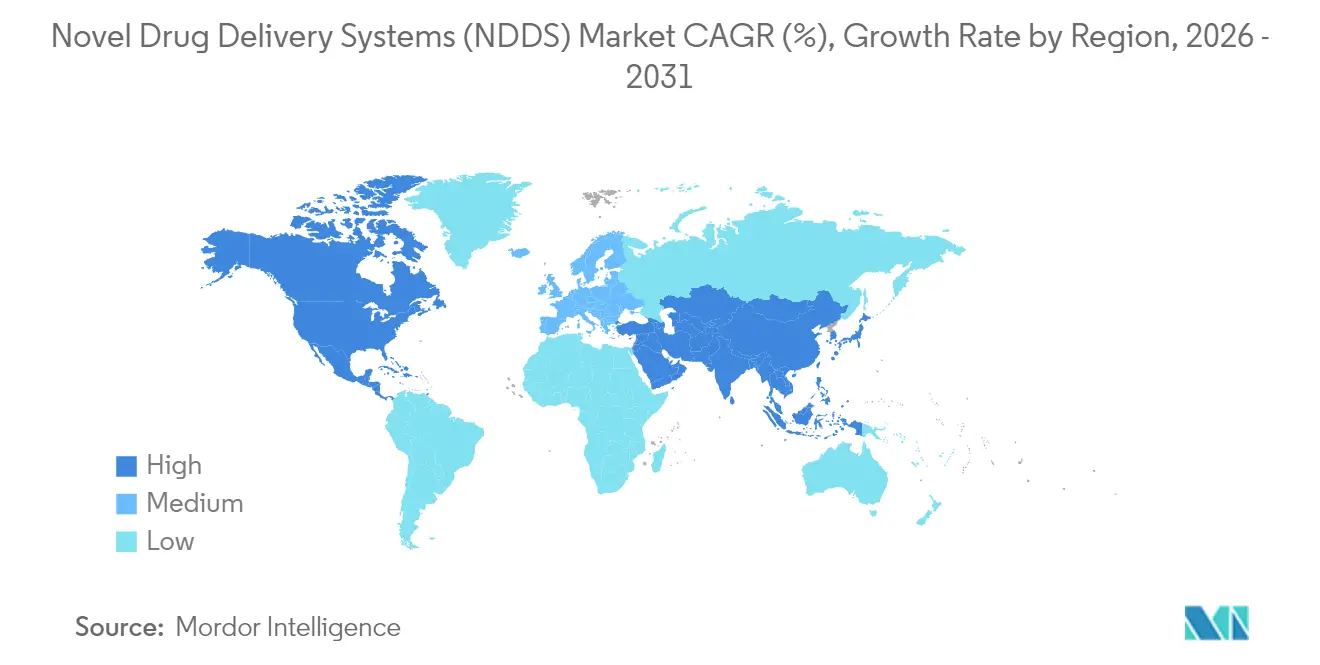 Novel Drug Delivery Systems (NDDS) Market CAGR (%), Growth Rate by Region