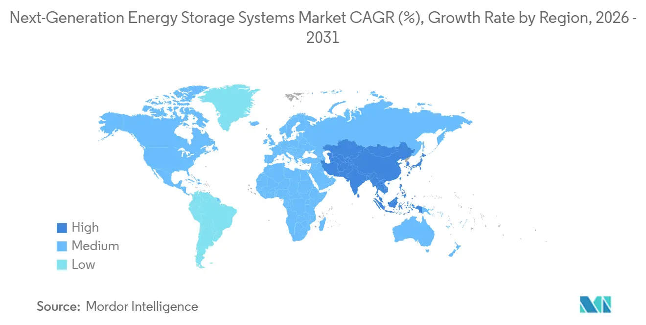 Next-Generation Energy Storage Systems Market CAGR (%), Growth Rate by Region