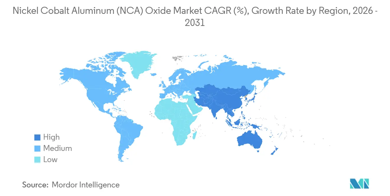 Nickel Cobalt Aluminum (NCA) Oxide Market Growth Rate by Region