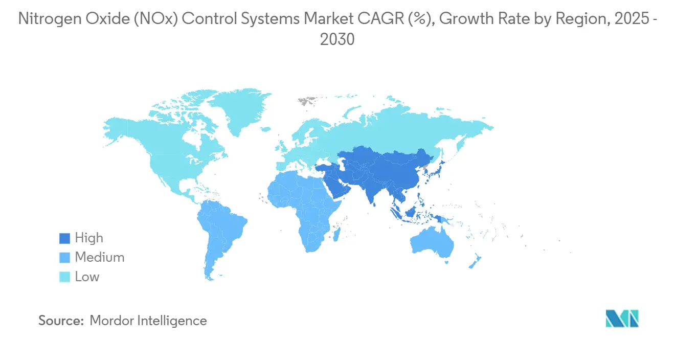 Nitrogen Oxide (NOx) Control Systems Market CAGR (%), Growth Rate by Region