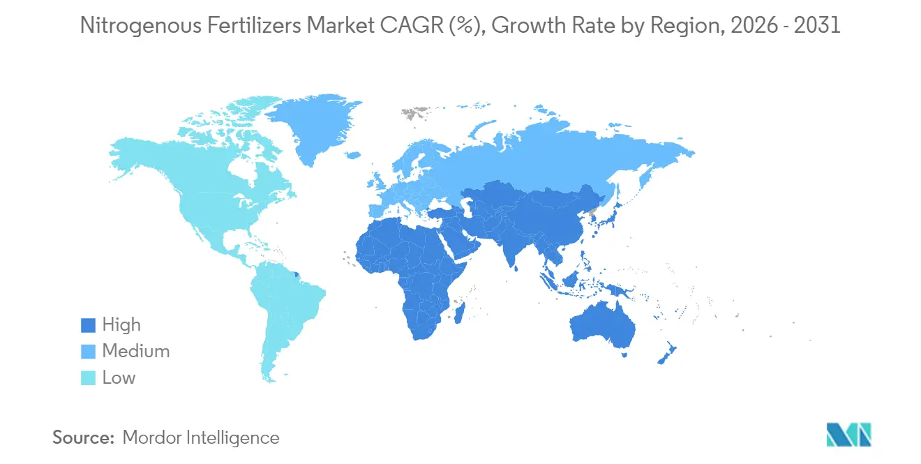 Nitrogenous Fertilizers Market CAGR (%), Growth Rate by Region