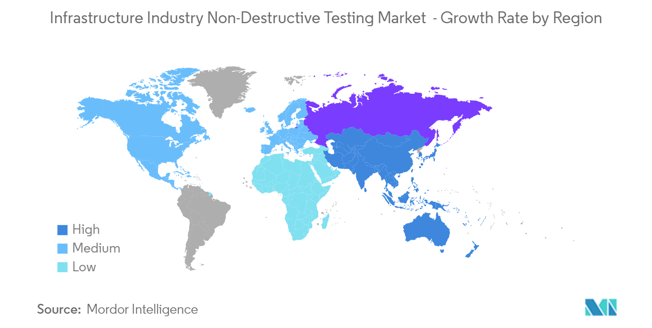 سوق NDT لصناعة البنية التحتية سوق الاختبارات غير المدمرة لصناعة البنية التحتية - معدل النمو حسب المنطقة