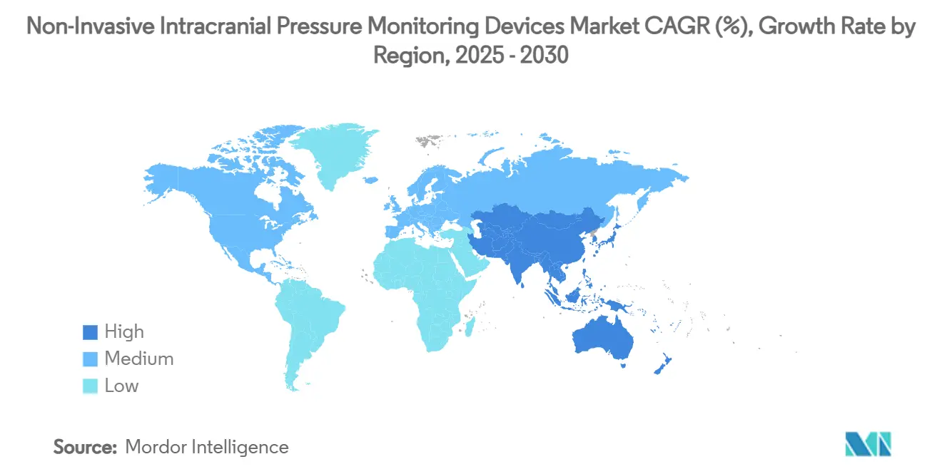 Non-Invasive Intracranial Pressure Monitoring Devices Market CAGR (%), Growth Rate by Region