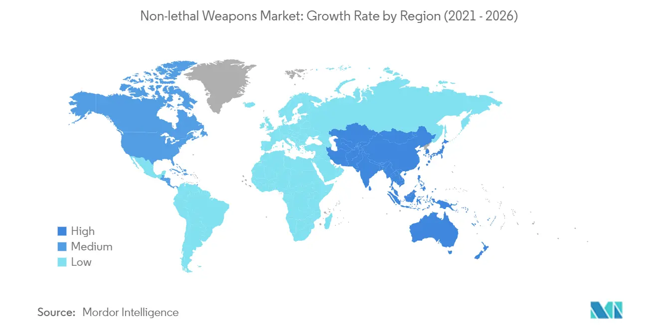 Non-Lethal Weapons Market Growth Rate By Region