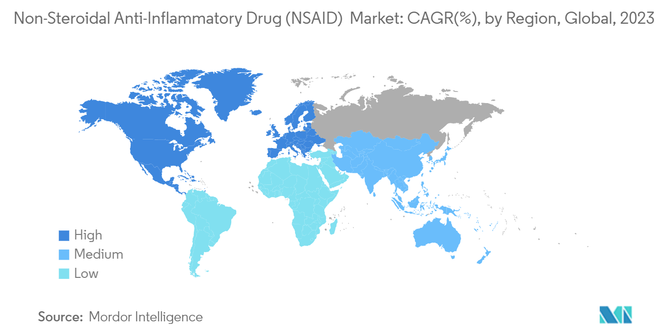 Non-Steroidal Anti-Inflammatory Drug (NSAID)  Market: CAGR(%), by Region, Global, 2023