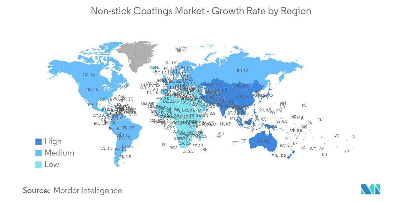 Non-stick Coatings Market - Growth Rate by Region