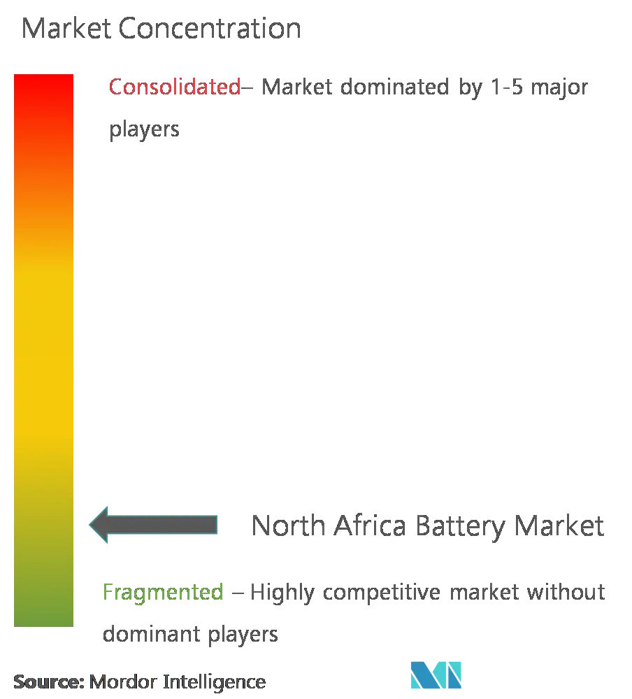 Концентрация рынка аккумуляторов в Северной Африке