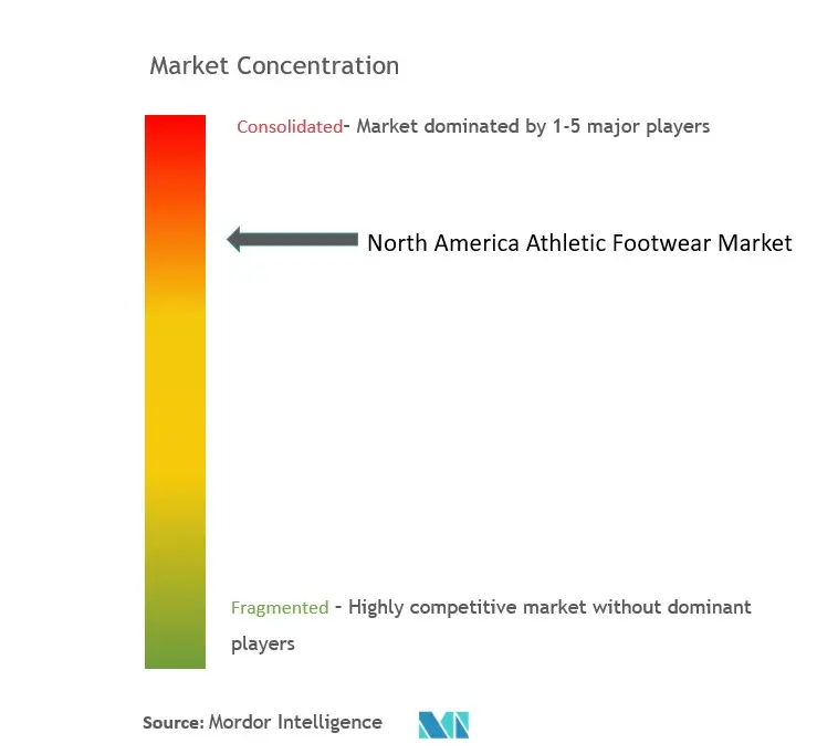 北米の運動靴市場集中度