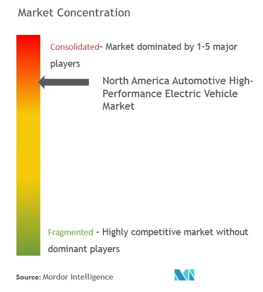 Véhicules électriques haute performance automobile en Amérique du NordConcentration du marché