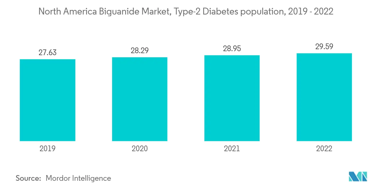 North America Biguanide Market, Type-2 Diabetes population