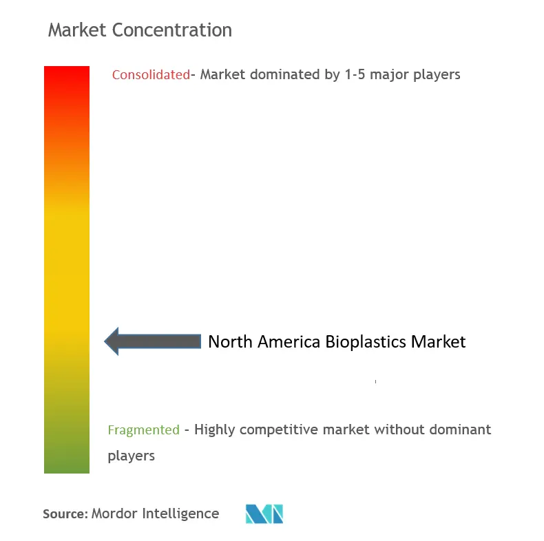 北米バイオプラスチック市場市場集中度