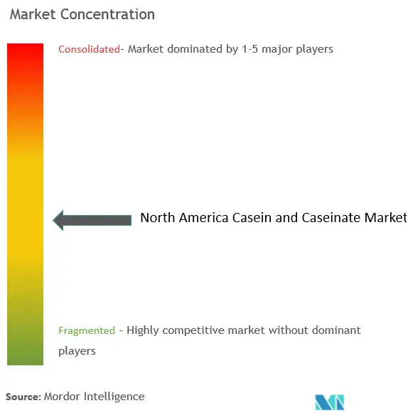 Concentração do mercado de caseína e caseinato na América do Norte
