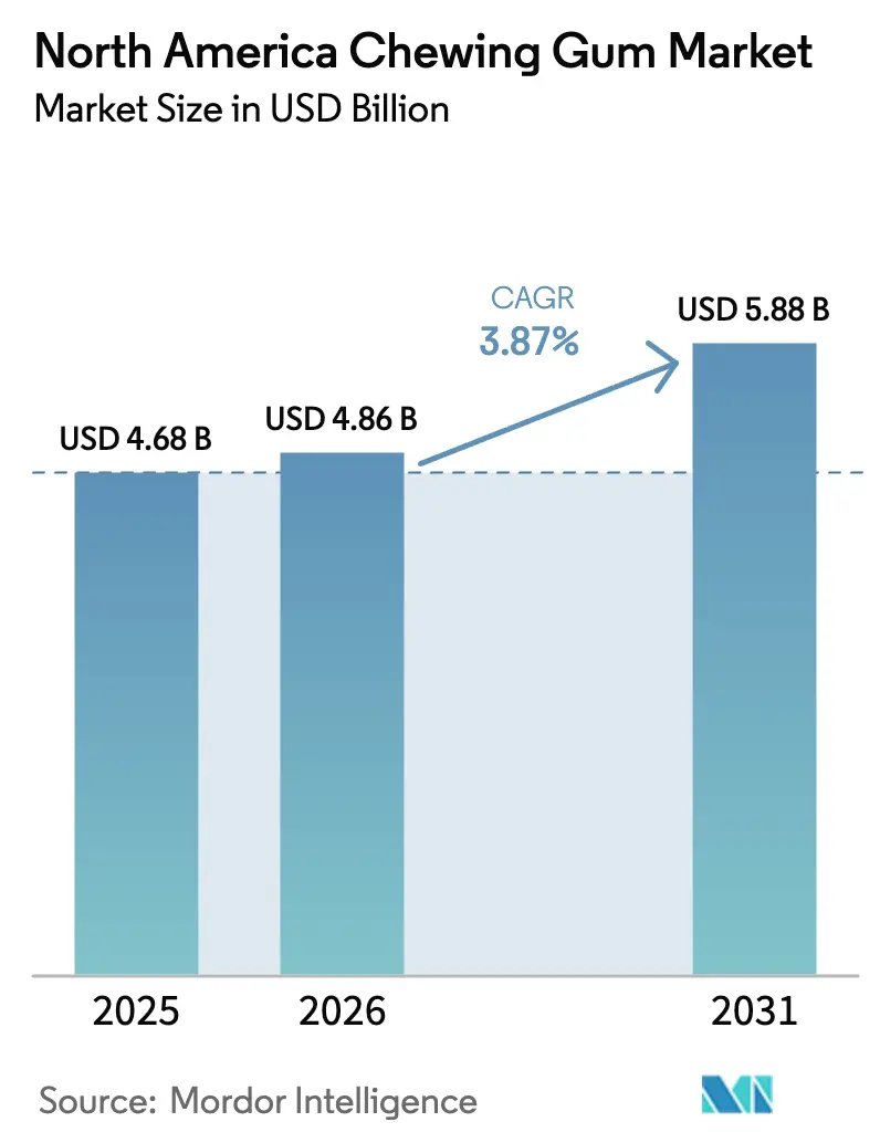 Mercado de Goma de Mascar da América do Norte (2025 - 2030)