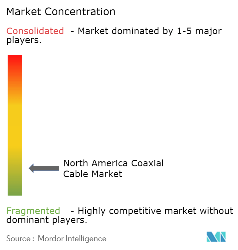 Concentración del mercado de cable coaxial en América del Norte Concentración del mercado de cable coaxial en América del Norte