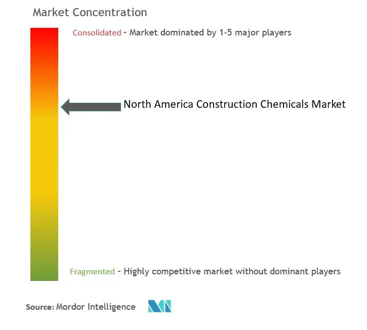 Productos químicos para la construcción de América del NorteConcentración del Mercado