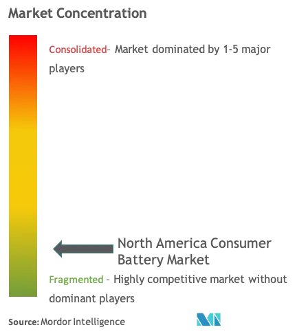 Concentración del mercado de baterías de consumo en América del Norte