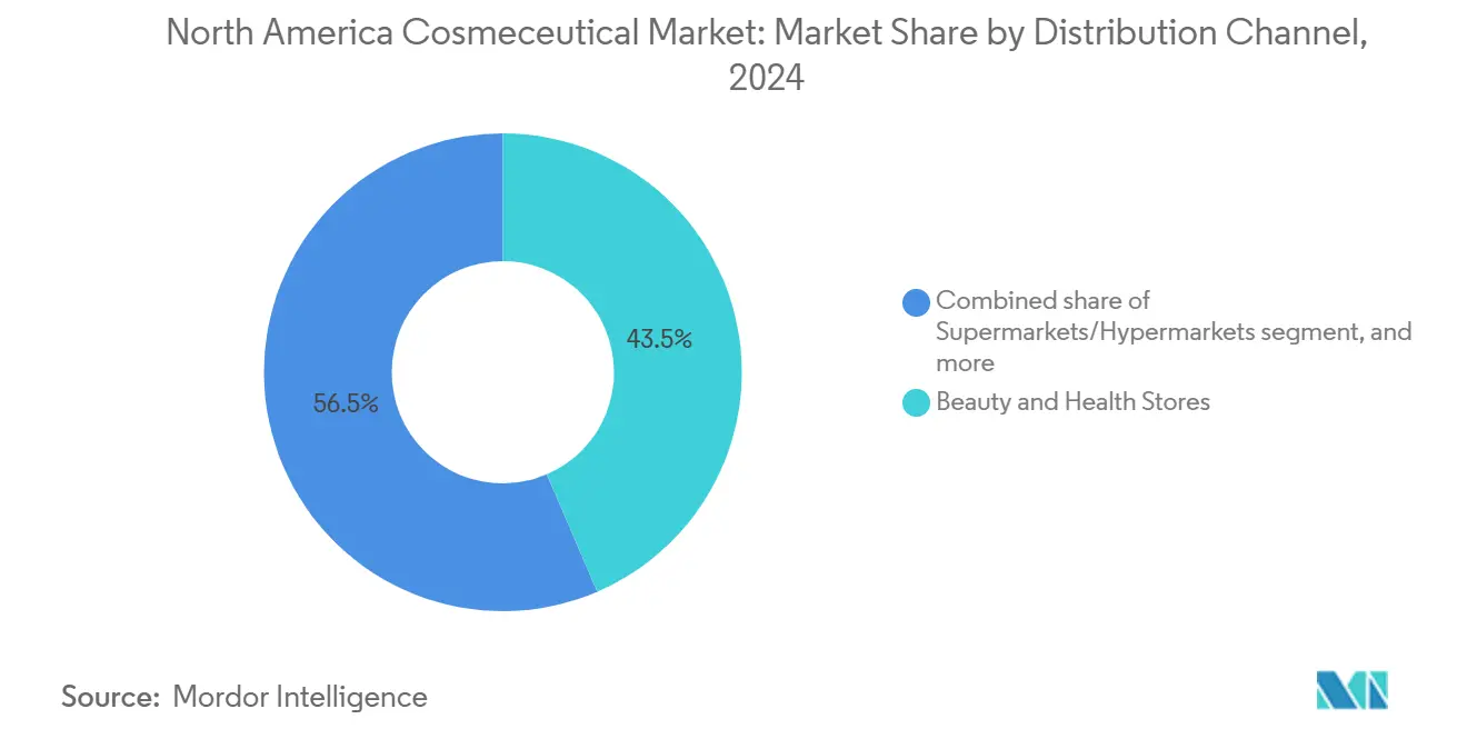 North America Cosmeceutical Market: Market Share by Distribution Channel
