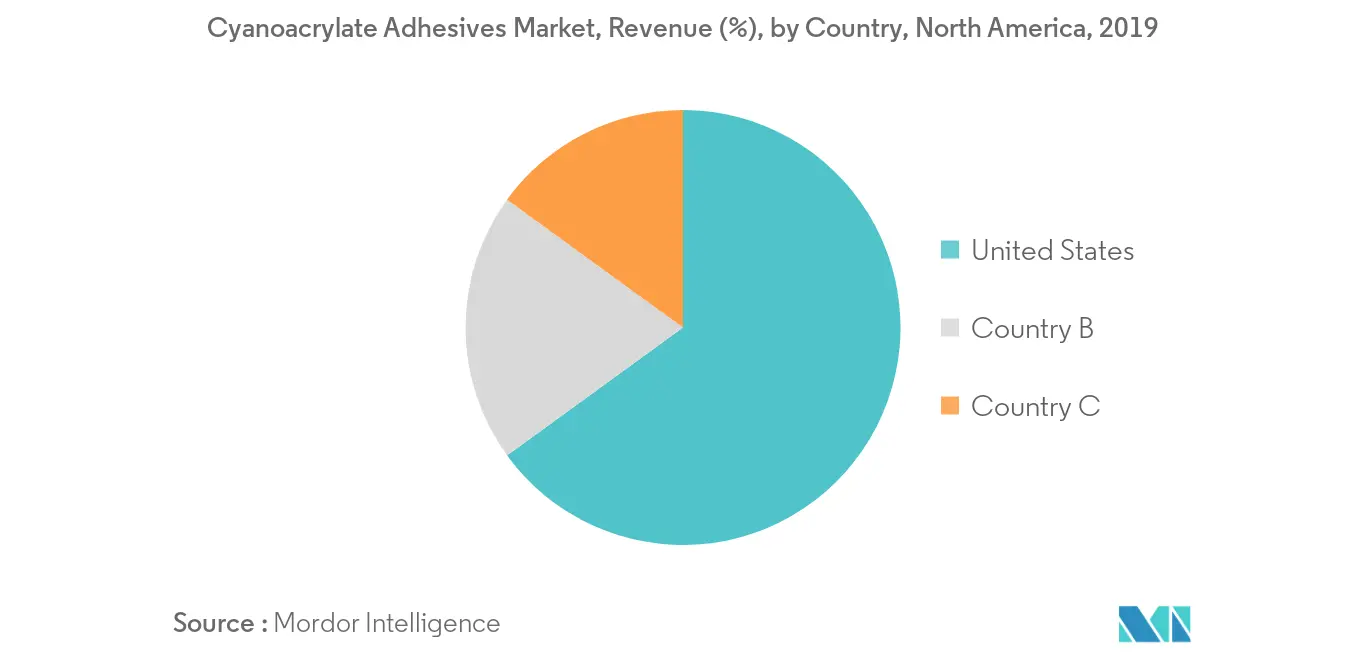 Mercado de adhesivos de cianoacrilato de América del Norte – Participación en los ingresos