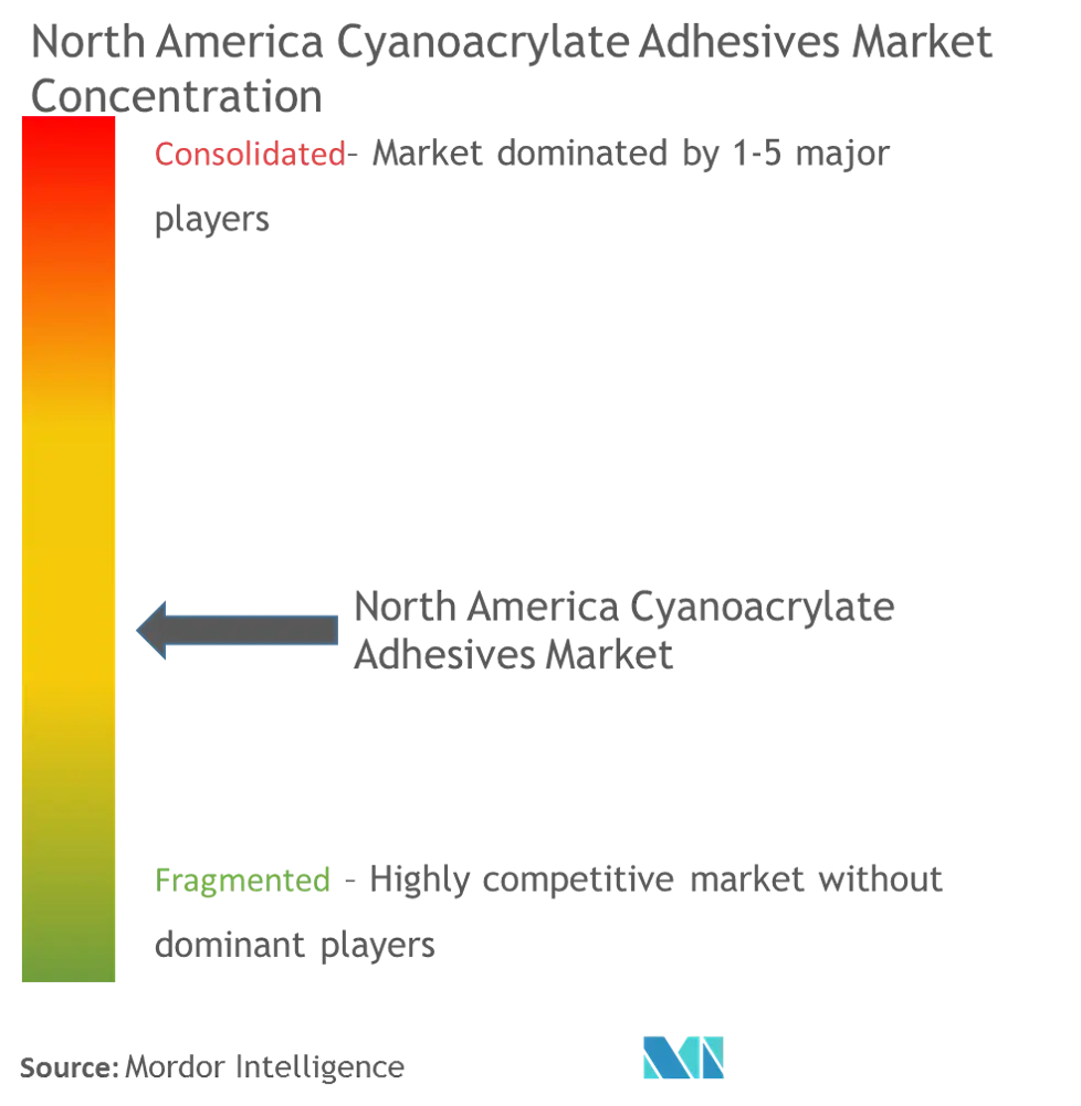 North America Cyanoacrylate Adhesives Market - Market Concentration.PNG