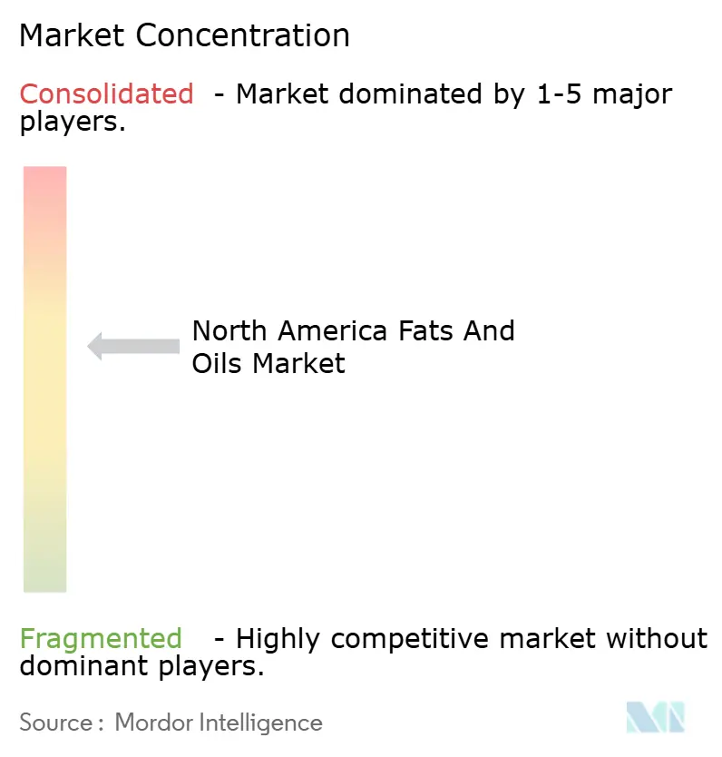 Concentração do Mercado de Gorduras e Óleos da América do Norte