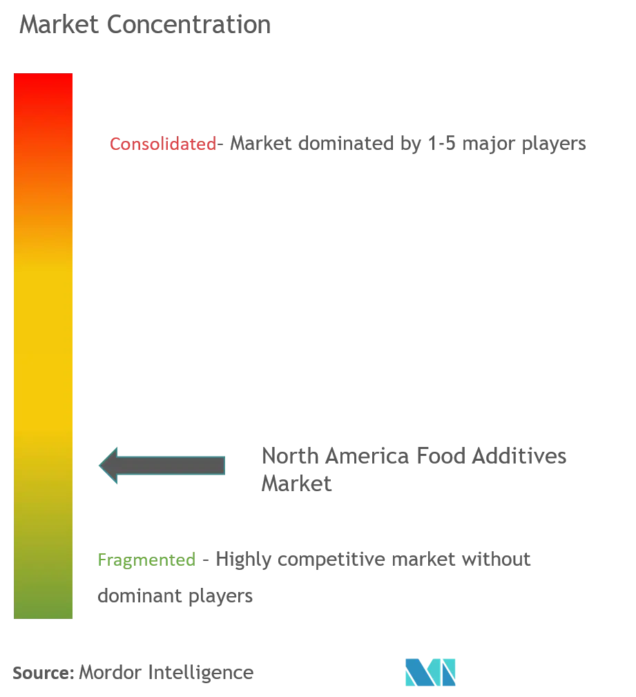 Aditivos alimentarios de América del NorteConcentración del Mercado