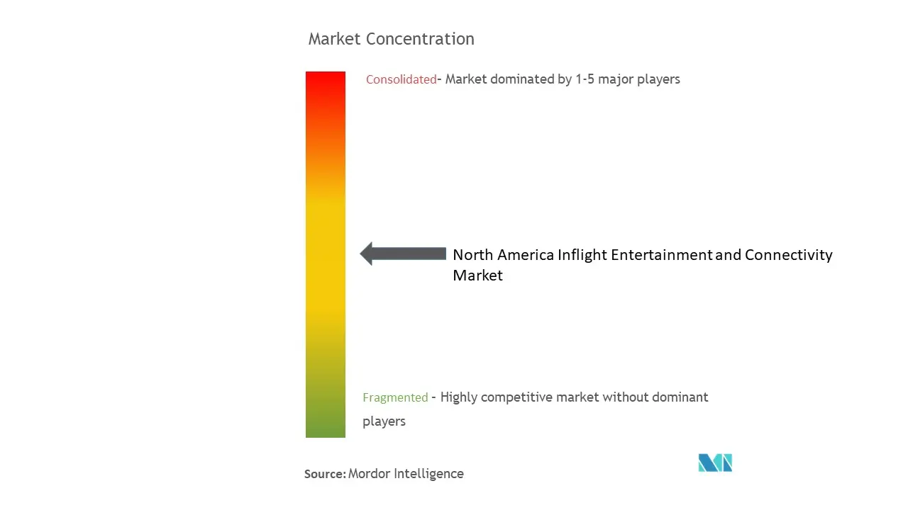 Concentração do mercado de entretenimento a bordo e conectividade na América do Norte