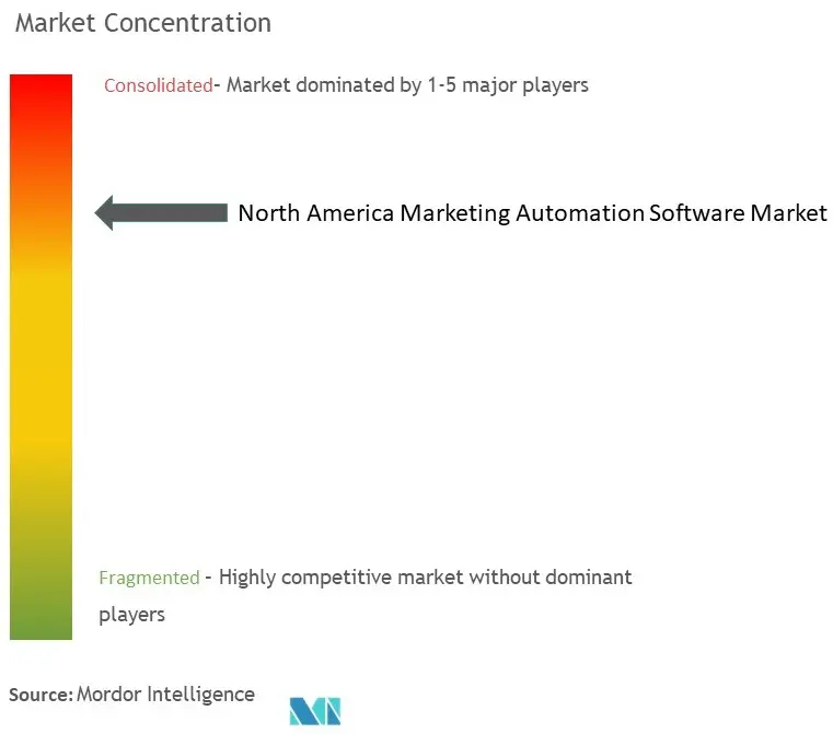 Концентрация рынка программного обеспечения для автоматизации маркетинга в Северной Америке