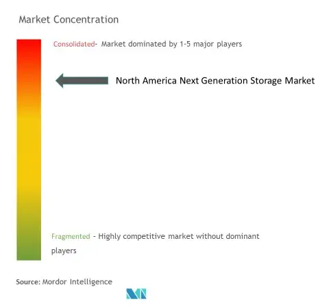 Концентрация рынка систем хранения данных нового поколения в Северной Америке