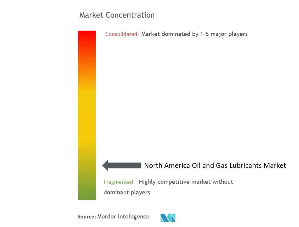 Concentración del mercado de lubricantes para petróleo y gas en América del Norte