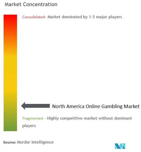 Jeux d'argent en ligne en Amérique du NordConcentration du marché