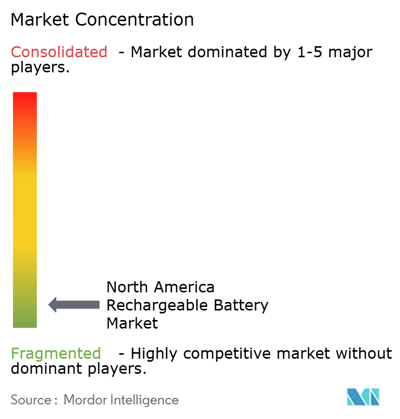 North America Rechargeable Battery Market Concentration