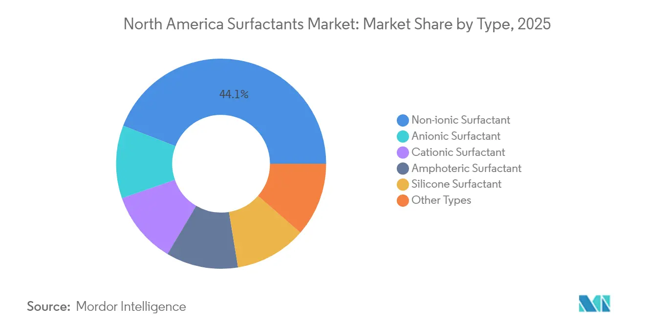 North America Surfactants Market: Market Share by Type, 2025