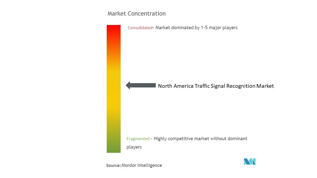 Concentración del mercado de reconocimiento de señales de tráfico de América del Norte