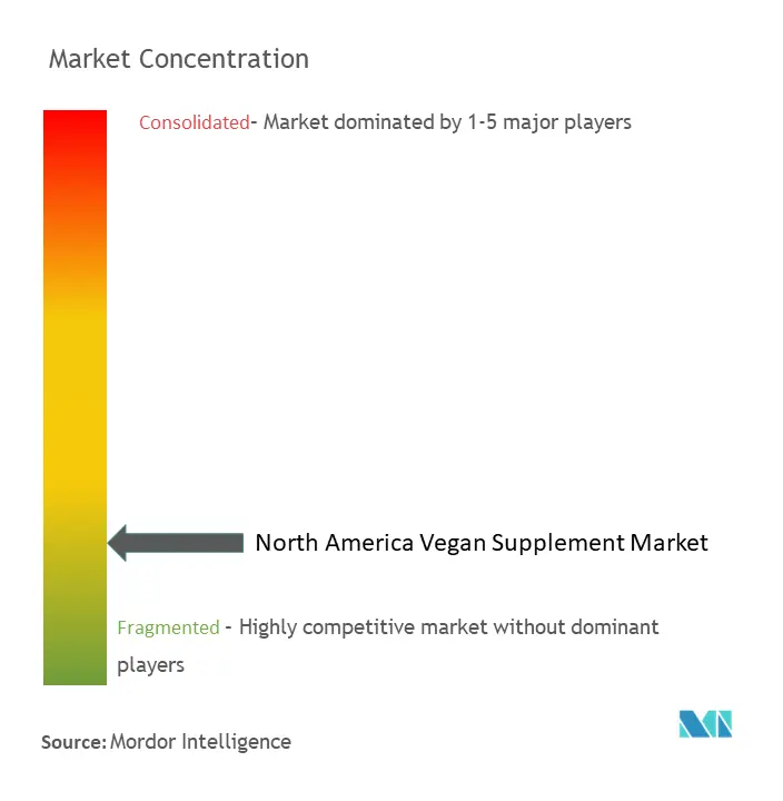 Concentración del mercado de suplementos veganos en América del Norte