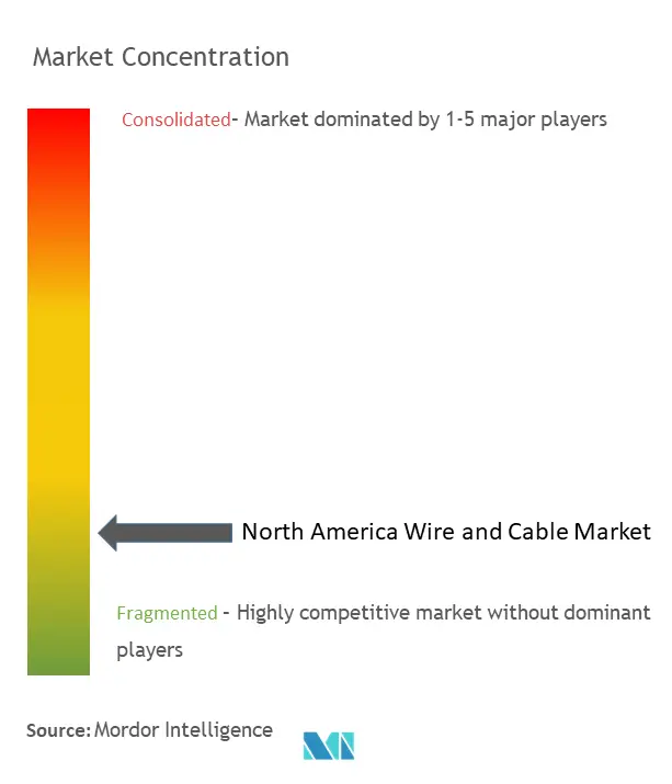北米のワイヤーとケーブル市場集中度
