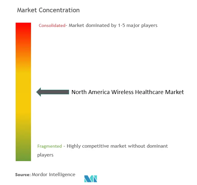 تركيز سوق الرعاية الصحية اللاسلكية في أمريكا الشمالية
