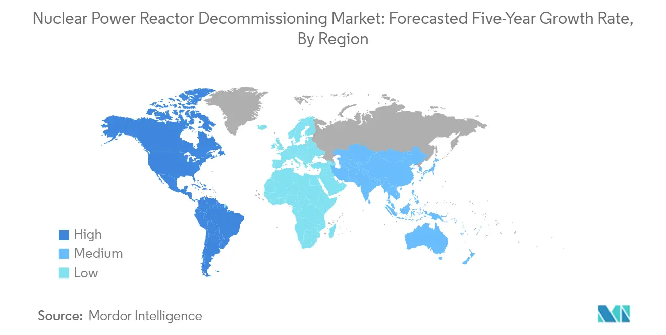 Market Analysis of Nuclear Power Reactor Decommissioning Market: Forecasted Growth Rate by Region