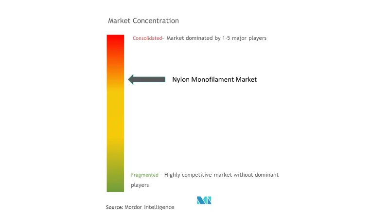Concentración del mercado de monofilamentos de nailon