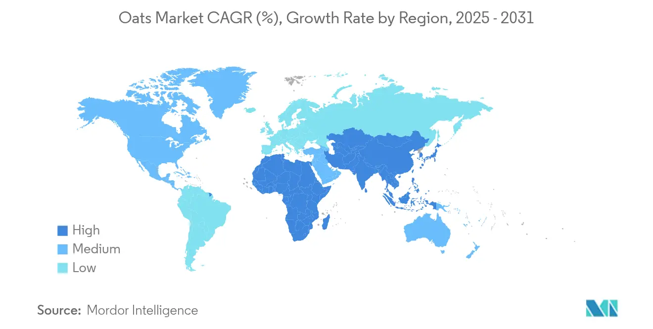 Oats Market CAGR (%), Growth Rate by Region