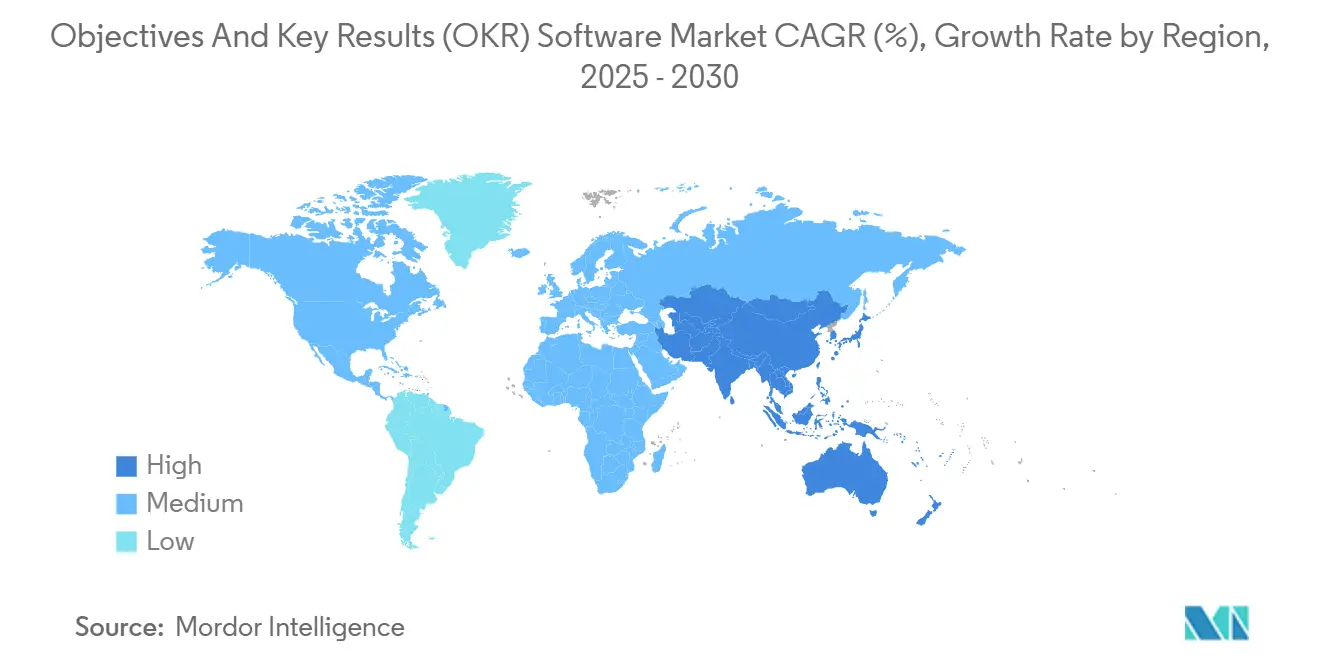 Objectives And Key Results (OKR) Software Market CAGR (%), Growth Rate by Region