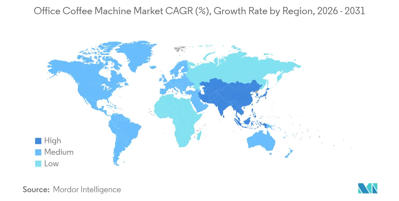 Office Coffee Machine Market CAGR (%), Growth Rate by Region