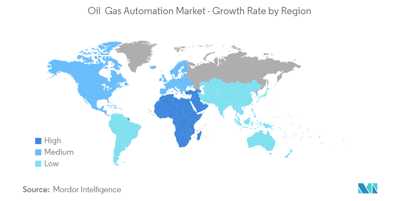 Oil Gas Automation Market - Growth Rate by Region