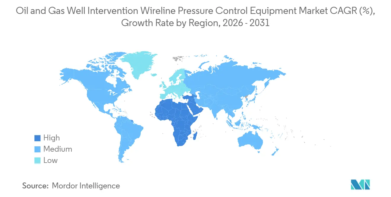 Oil and Gas Well Intervention Wireline Pressure Control Equipment Market Growth Rate by Region