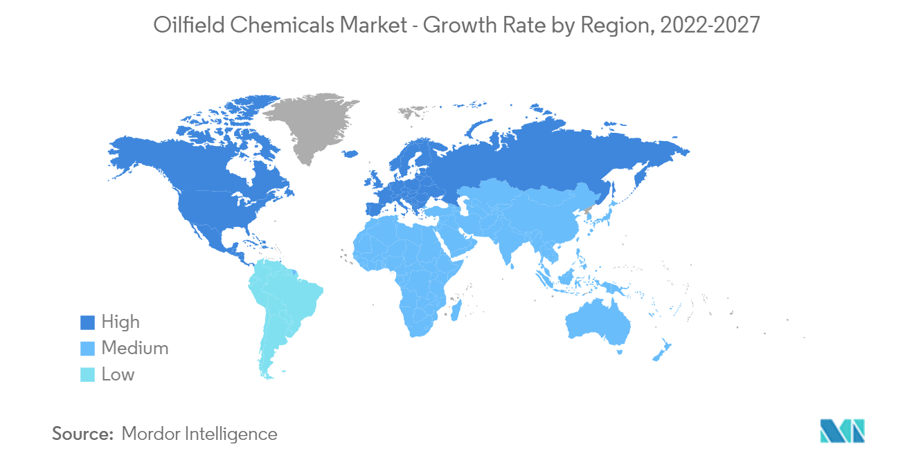 Oilfield Chemicals Market - Growth Rate by Region, 2022-2027