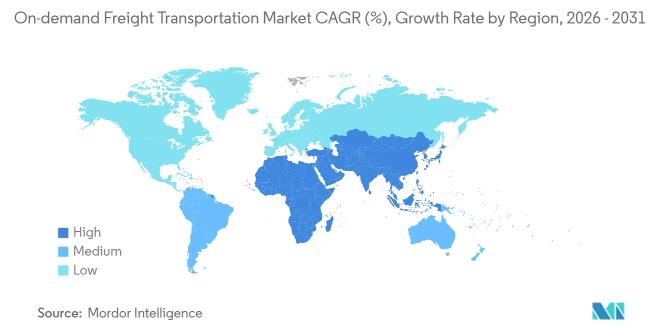 On-demand Freight Transportation Market Growth Rate by Region