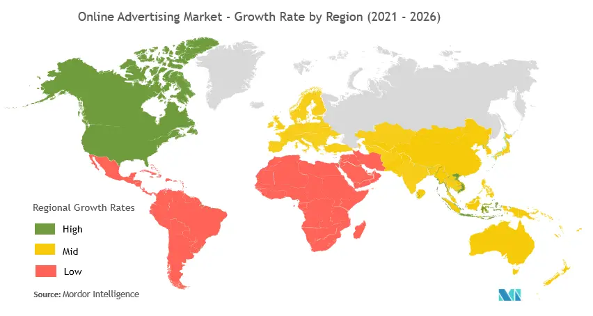 Online Advertising Market Growth by Region