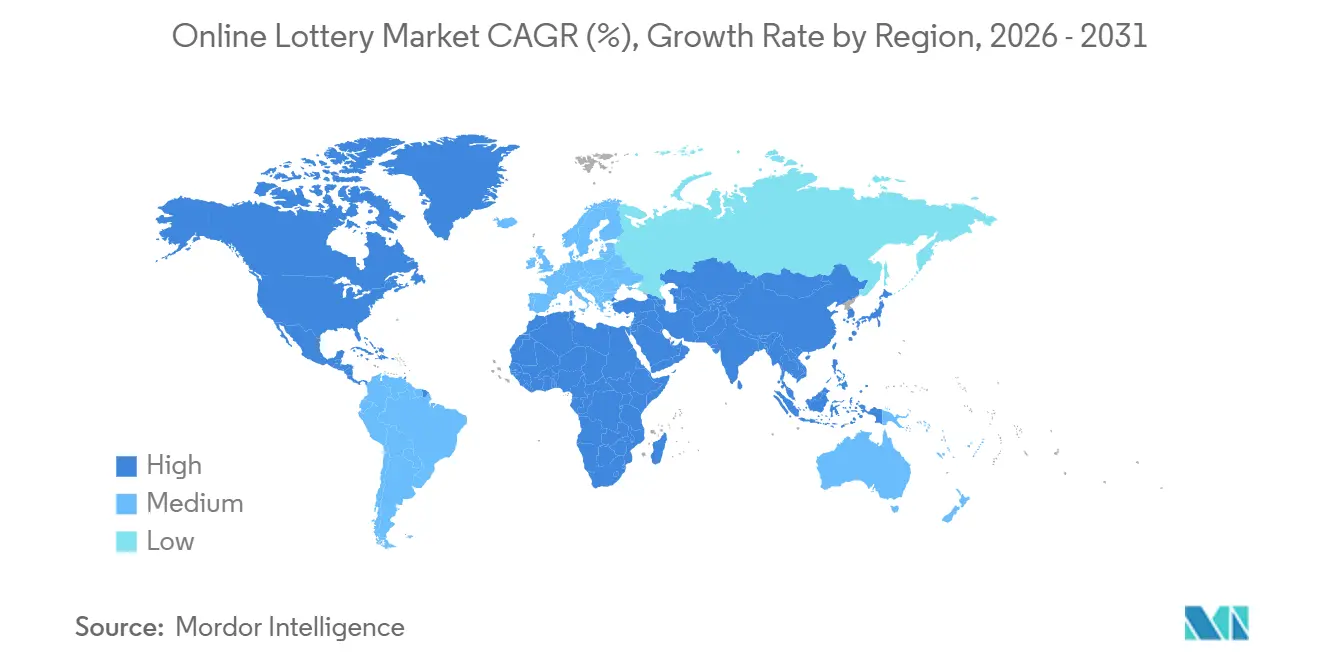 Online Lottery Market Growth Rate by Region