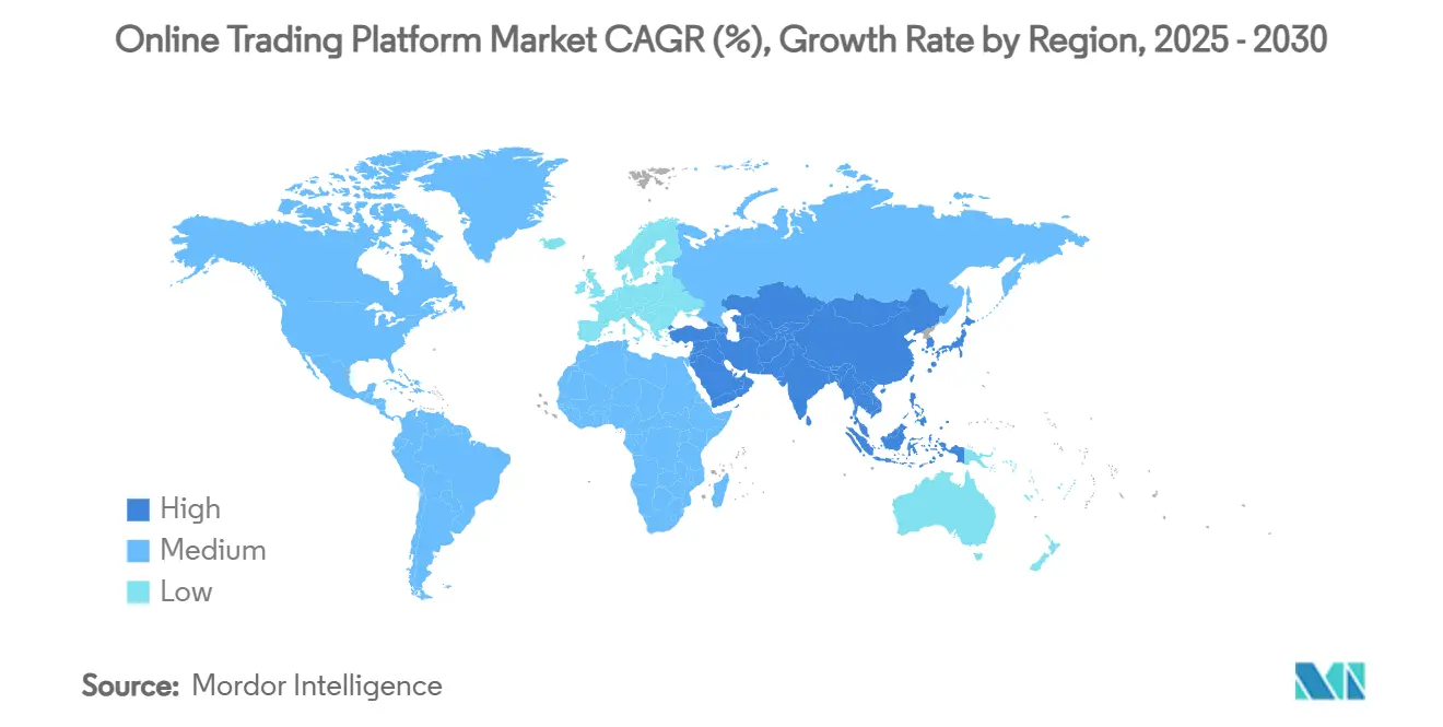 온라인 인터넷 바카라 플랫폼 시장 CAGR(%), 지역별 성장률