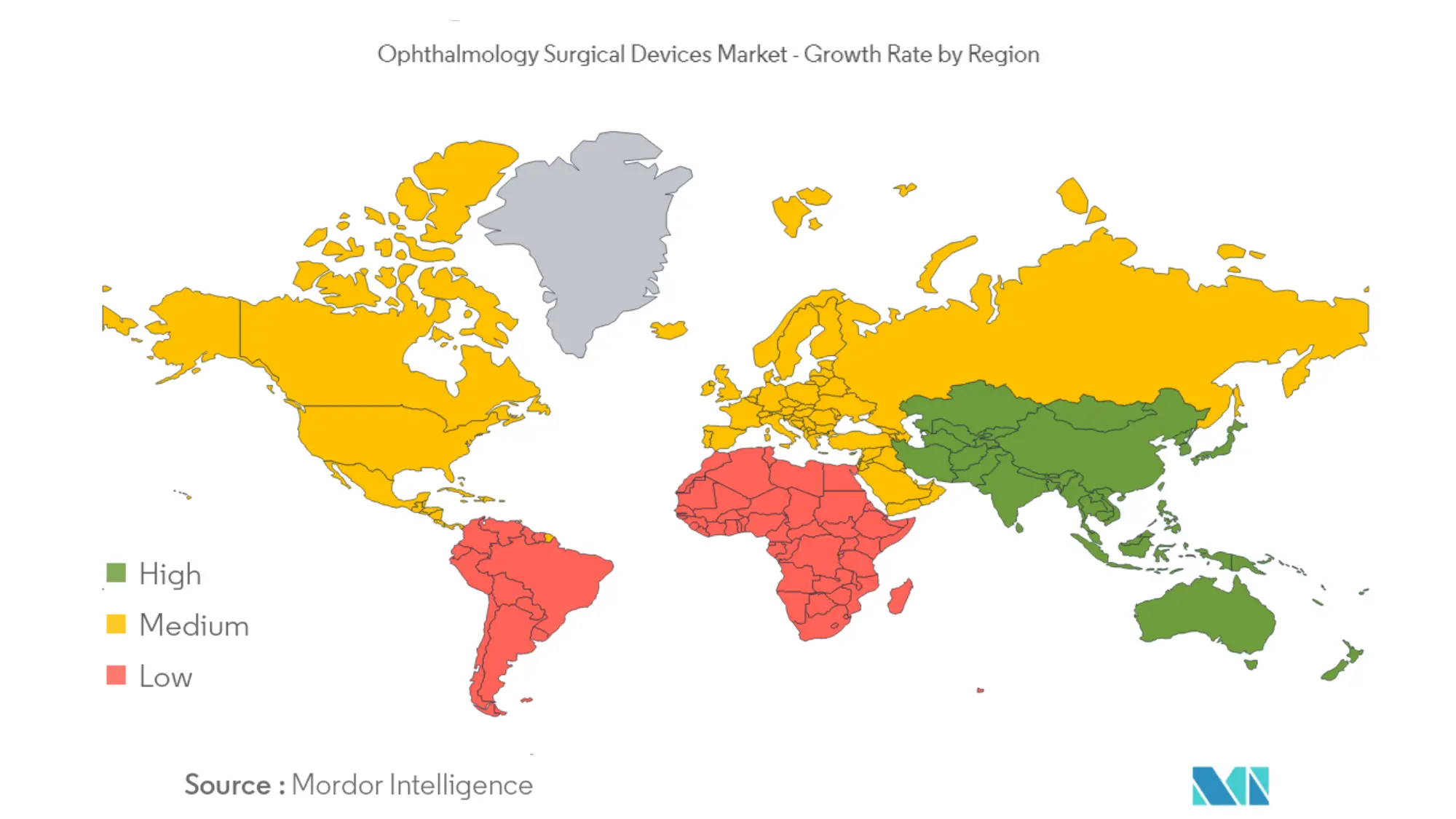 Ophthalmology Surgical Devices Market - Growth rate by Region